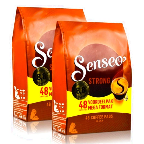 Senseo Strong Coffee Pods - 48-Count, Bold Dark Roast for a Rich Morning Brew - Compatible with Senseo Coffee Machines, Convenient Single-Serve Pods | Indulge in Intense Aroma and Full-Bodied Flavor