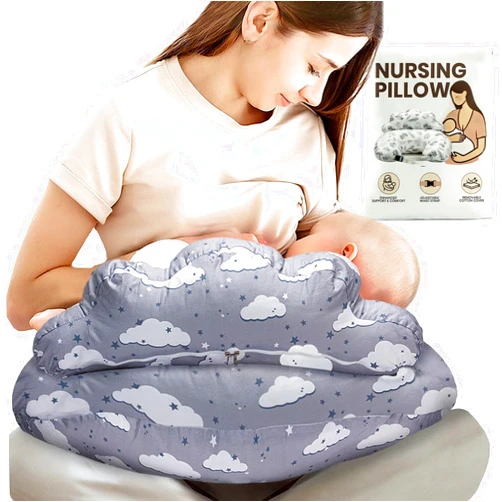 PILLANI Nursing Pillow – Plus Size Breastfeeding Pillows with Security Fence for Enhanced Support & Comfort – Removable Cotton Cover, Adjustable Waist Strap, Newborn Essentials Must Haves Baby Registry Search