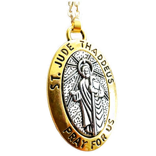 Dave The Bunny St Jude Necklace - This Saint Jude Necklace Luxury Metal Alloy Chain with Saint Jude Charm, Special Keepsake, Ideal Gift for Devotees of a St Jude Metal