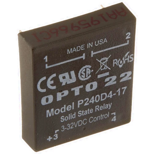 Opto 22 P240D4-17 P Model DC Control Solid State Relay Replacement Part Only, 240 VAC, 4 Amps