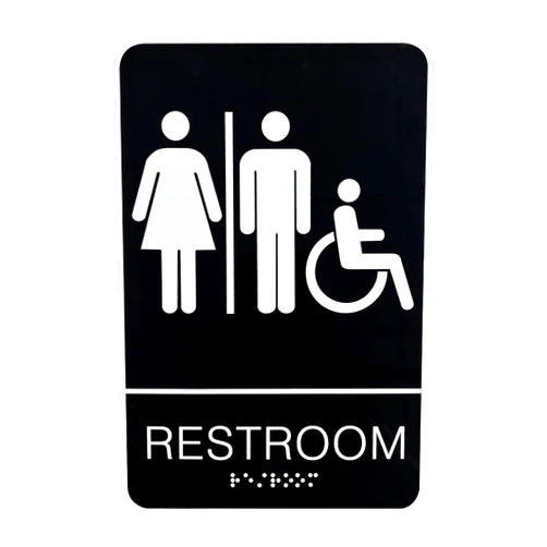 Signsxcel Unisex Restroom Signs for Business, Handicap Accessible, Bathroom Sign for Office or Restaurants Bathroom and Toilet Door or Wall Decor 9” X6”