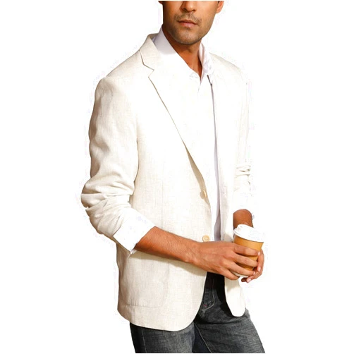 PJ Paul Jones Men's Casual Slim Fit Linen Jacket Lightweight 2 Button Blazer Sport Coat