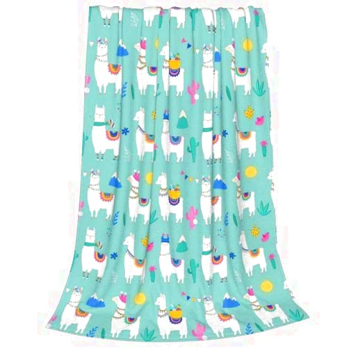 ECKOI Cute Llama Blanket for Boys Girls, Lightweight Travel Blanket, Decorative Extra Soft and Comfortable Warm Cozy Flannel Throw Blankets for Baby, Kids, Youth, Adult, 40X50 inches