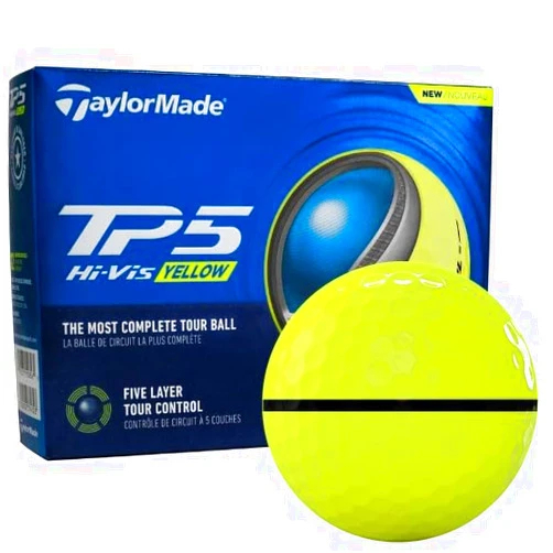 Golfballs.com 2024 Taylormade TP5 Yellow AlignXL Golf Balls