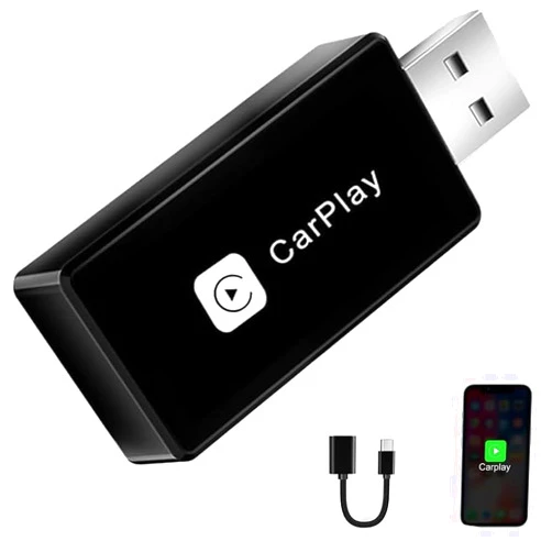ULA-YUAN Wireless CarPlay Adapter, Converts Wired to Carplay Wireless Adapter for iPhone, Plug and Play-Seamless Fast Response Stable Bluetooth Connection CarPlay for Apple iPhone iOS 10+ and Cars (Black)