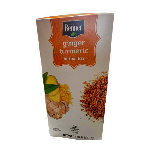 Tea Co Benner Herbal Tea Blend with Ginger & Turmeric, Support Digestion & Quality Sleep