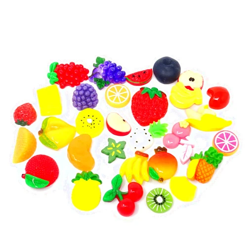 Honbay 30PCS Slime Charms, Assorted Flatback Resin Slime Beads for Scrapbooking, Hair Clip, DIY Crafts, etc (Fruit)