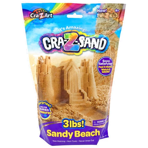Cra-Z-Art CRA-Z-Sand 3LB Bag of Amazing Beach Sand with Surprise Sand Tool, Shape, Mold and Slice It, Fun Sensory Toy for Ages 4 and up