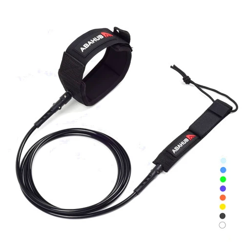 Abahub Premium Surfboard Leash, 6/7/8/9/10 ft, Straight Surf Board Leashes, 6/7mm Legrope Strap for Shortboard, Longboard