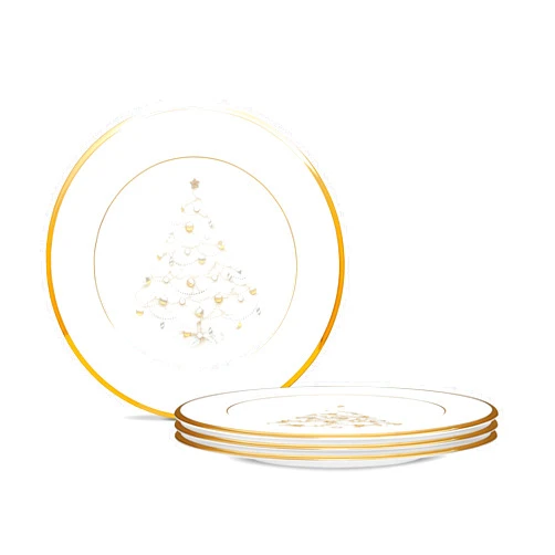 Noritake Palace Christmas Gold Holiday Accent Plates, 2