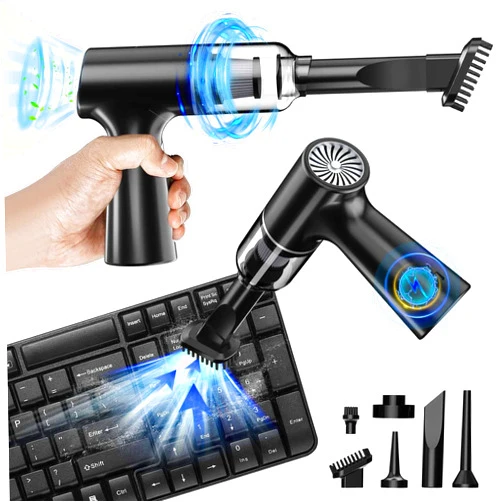 IFTHFOUR Computer Vacuum Cleaner-Compressed Air Duster-Air Blower Powerful 4-in-1-Electric Air Dusters-Replace Compressed Air Cans for PC, Computer, Car -Vacuum Keyboard Cleaner