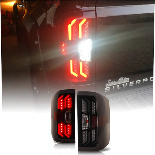 AUTOFREE LED Tail Lights for 2014-2018 Chevy Silverado 1500 & 2015-2018 Chevy Silverado 2500HD/3500HD, Not for Silverado with Factory LED Tail Light, Smoke Lens