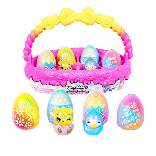 Hatchimals CollEGGtibles, Spring Toy Basket with 5 and 3 Pets, Kids Toys for Girls Ages 5 and up