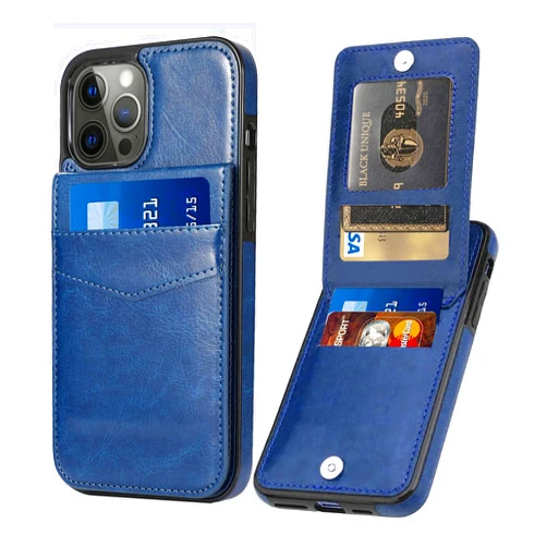 Seabaras iPhone 12 Pro Max Wallet Case with Credit Card Holder for Women Men PU Leather Wallet Case for iPhone 12 Pro Max 6.7 inch (Blue)