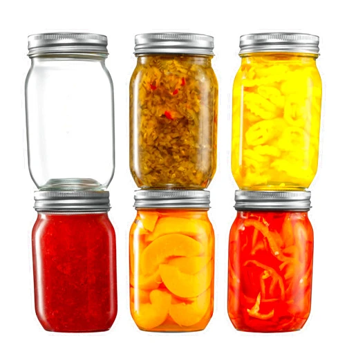 GLING [6 Pack] 16 oz. Regular-Mouth Glass Mason Jars with Metal Airtight Lids and Bands for 1 Pint Canning, Preserving, & Meal Prep