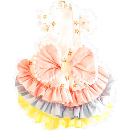 AZA Dog Princess Dresses for Small Dogs Lolita Clothes Costume Pet Suspenders Girl Cute Big Bow Lace Coat Floral Outfits Summer Costumes (M,Pink)