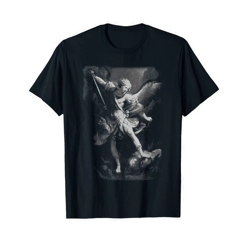 The Archangel Saint Michael The Archangel Defeating Satan Christian T-Shirt