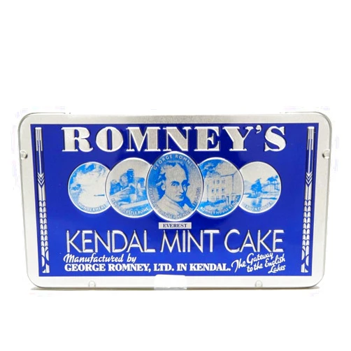 Levinist Romney's of Kendal - KENDAL MINT CAKE White bar in Souvenir Presentation Tin (LARGE) 170g/5.98oz