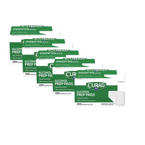 Medline Curad Alcohol Prep Pads, 70% Alcohol, 1000 Count (5 Boxes 200 CT/EA)