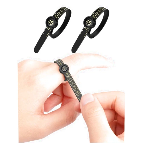 Terrysun 2 Pcs Ring Sizer Measuring Tool with Magnifying Glass, Ring Size Gauge for Fingers, 1-17 US Ring Size Reusable Measurer, Jewelry Sizing Tool