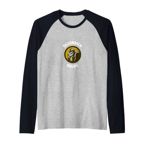 Silverback Gorillas Rule Silverback Gorilla Monkey Squad Raglan Baseball Tee