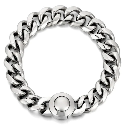 Azubpi 13mm Miami Cuban Link Bracelet for Men - 18K Gold/Silver Sturdy Stainless Steel Link Bracelet for Dad Boyfriend Husband Hip Hop Jewelry