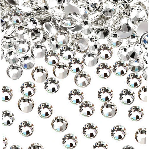 Maitys 2880 Pieces AB Clear Crystal Diamond Rhinestones Flat Back Round Rhinestones Iridescent Crystals Round Beads Flat Back Glass (Clear,SS16)