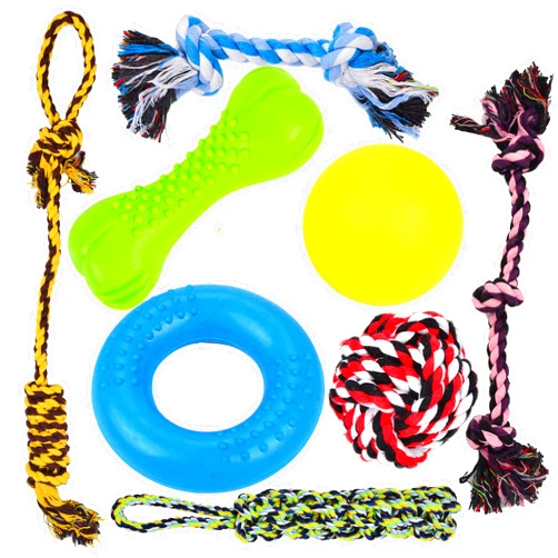 Youngever 8 Durable Dog Chew Toys, Puppy Toys, Dog Rope Toys Value Pack, Puppy Teething Toys for Small and Medium Dogs