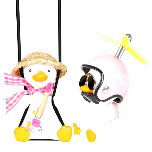 HOHOTIME 2Pcs Rear View Mirror Hanging Accessories of Swinging Duck Car Hanging,Super Cute Car Mirror Hanging Accessories Funny Swinging Duck Car Decor for Teens Car Accessories
