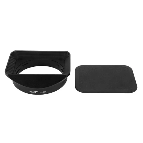 Haoge LH-G65 Bayonet Square Metal Lens Hood Shade with Cap for Fujifilm Fuji Fujinon GF 63mm F2.8 R WR and GF 45mm F2.8 R WR Lens on GFX100 GFX50S GFX50R