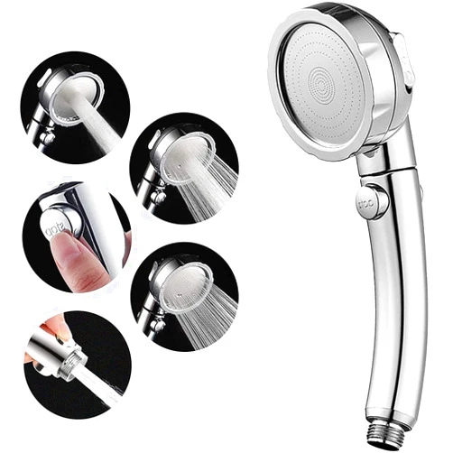 Fat-Cattie High Pressure Handheld Shower Head with ON/OFF Pause Switch - 3-Spray Settings Shower Heads with ON/OFF Switch Detachable Shower Head with Adjustable Holder (Handheld Shower Head)