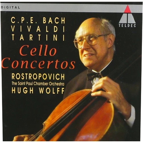 Layton James,Mtisislav Rostropovich,Carl Philipp Emanuel Bach,Giuseppe Tartini,Antonio Vivaldi,Hugh Wolff,Saint Paul Chamber Orchestra C.P.E. Bach, Vivaldi, Tartini: Cello Concertos