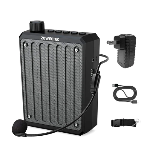ZOWEETEK Bluetooth Voice Amplifier for Teachers,Voice Amplifier Microphone Headset, Portable Voice Amplifier for Classroom, Meeting,Tourist Guide, Church,Supports MP3 Format Audio, Teacher Must Haves