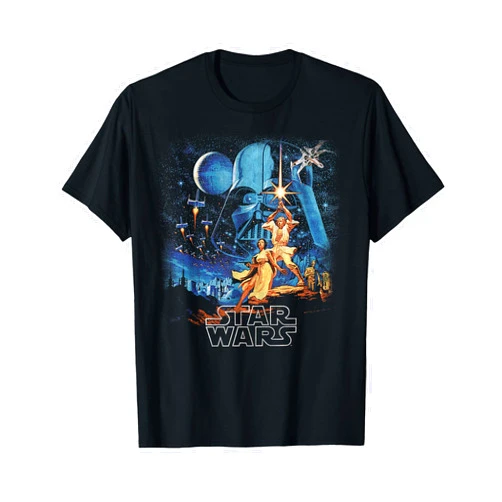 Star Wars A New Hope Faded Vintage Retro Poster Disney+ T-Shirt