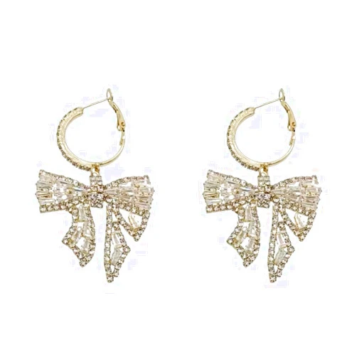 Follsy Lightweight Earrings Exquisite Earrings Bow Exaggerated Earrings