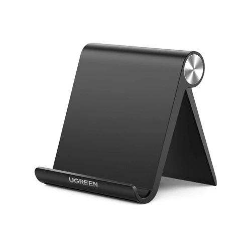 UGREEN Cell Phone Stand for Desk Phone Holder Foldable Portable Adjustable Compatible with iPhone 16 15 14 13 Pro Max, iPhone 12 11 Plus SE XS XR 8 7, Office Desk Travel Accessories, Black