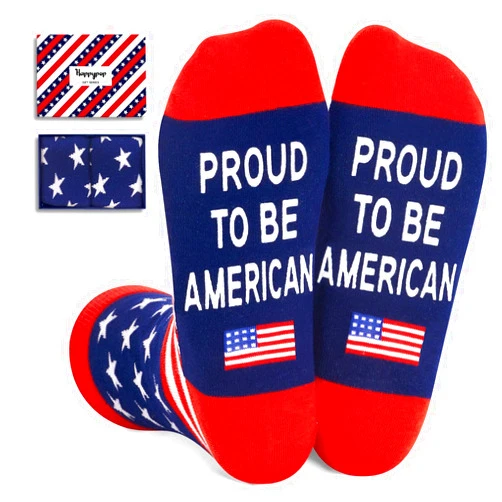 HAPPYPOP Patriots Gifts for Men Women - American Flag Gifts, USA Republican Gifts, America Flag Socks, USA Patriotic Socks