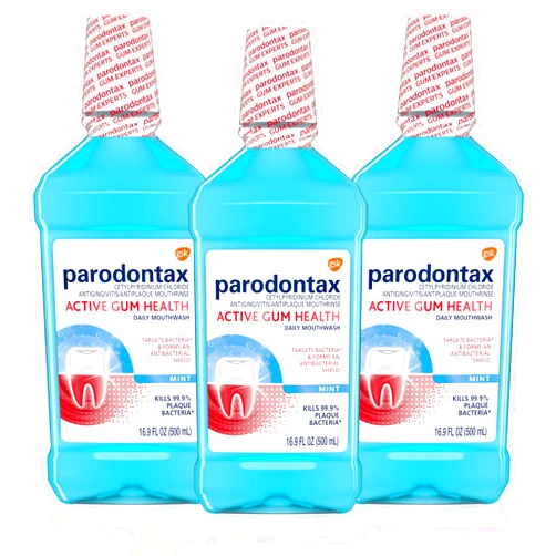 Parodontax Active Gum Health Mouthwash, Antiplaque and Antigingivitis Mouthwash, Mint, 3x16.9 Fl Oz
