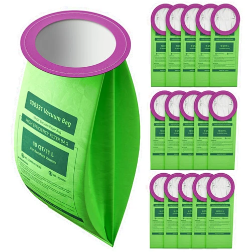 Isinlive 16 Pack Upgraded 100331 Vacuum Bags Compatible with ProTeam 10 QT BackPack Vacuums-Coachvac, Super Coachvac, Megavac, High Efficiency Replacement Filter Bags, Replace Part #100331 Open Circular Collar