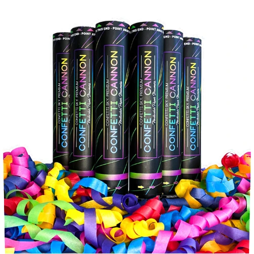 Confetti Sky [6 Pack] 12 Inch Streamer Cannons | Multicolor Streamers Cannons for Wedding Celebration, Birthday Party, Pranks, Graduation, Christmas Eve and New Year Celebrations (Multicolor)