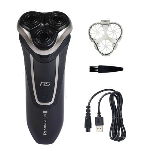 Remington R5 Style Series Rotary Shaver for Men, Smooth Glide for Sensitive Skin Comfort, Waterproof Rechargeable Electric Razor with Graphite Coating and Contour Technology