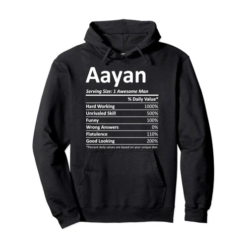Custom Christmas Father's Day Men Nutrition Facts AAYAN Nutrition Funny Birthday Personalized Name Gift Idea Pullover Hoodie