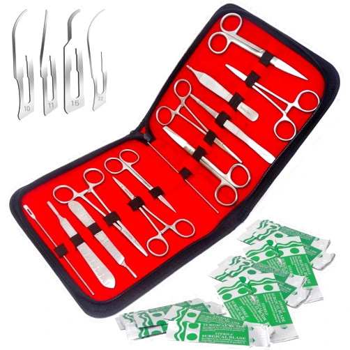 A2Z SCILAB Premium A2ZSCILAB 53 Pieces Instruments Kit Veterinary Scissors Forceps Needle Holders Scalpel Handle, Stainless Steel All in One
