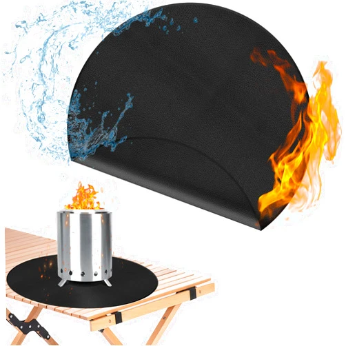 ZCHLPTZUP 20 ” Tabletop Fire Pit Mat for Solo Stove Mesa XL, Easy Clean Small BBQ Mat for Outdoor BBQ， Reusable Waterproof Pad， Three-Layer Fireproof and Heat-Resistant Barbecue Mat for Tabletop Fire Pit