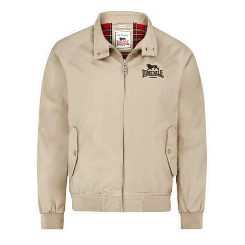 Spirit of England Lonsdale Classic Men's Logo Harrington Jacket England Style Beige/Sand Slim-Fit