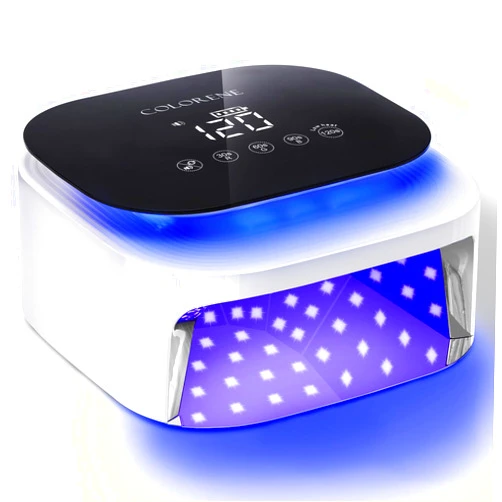 COLORENE Cordless UV LED Nail Lamp, 60W Rechargeable Nail Dryer Gel Polish Light, Intelligent Auto Sensor LCD Display Nail Lamp, Portable 30 Beads Led Nail Light with 4 Timer Setting (White)