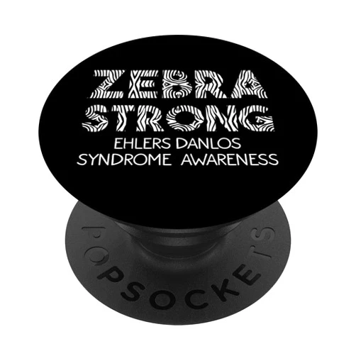 Funny Striped Animal Lover EDS Supporter Designs Cool Zebra Strong Ehlers Danlos Syndrome Cute Awareness Gift PopSockets Grip and Stand for Phones and Tablets