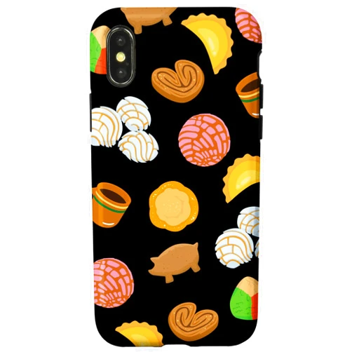 Concha Lovers Latina Phone Cases Gifts Latinx iPhone X/XS Conchas Pan Dulce Pattern Black Phone Case Latina Gift Case Case