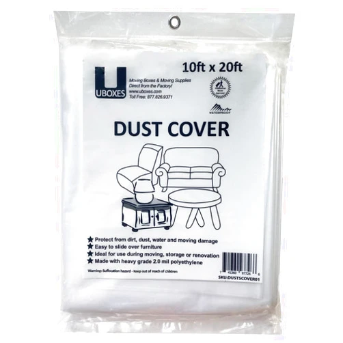 Uboxes Furniture Covers protect your furniture with our versatile 10' x 20' dust cover, Clear