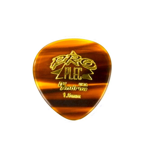 D'Andrea PRO-385 Pro Plec 1.5mm Guitar Pick with Shell Finish (12 Piece, Large Round)